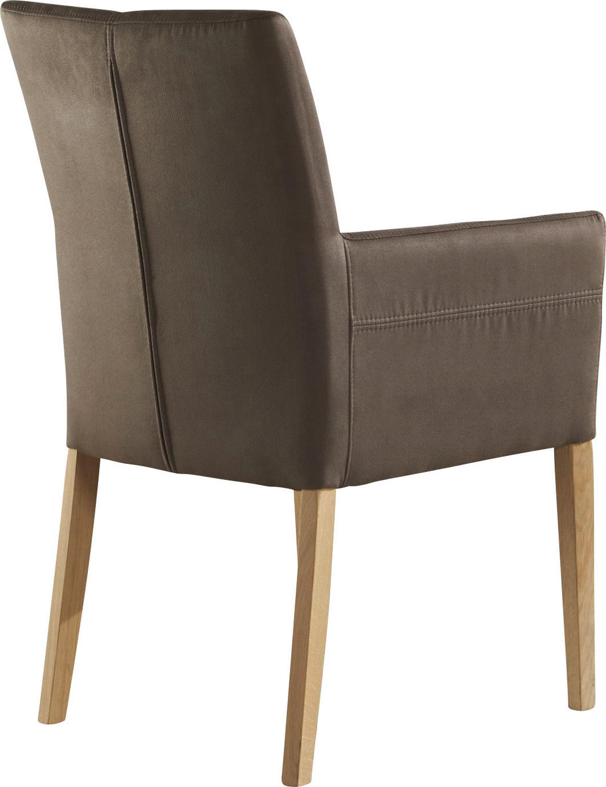 ARMLEHNSTUHL  in Mikrofaser  - Schlammfarben/Eichefarben, Design, Holz/Textil (55/95/60cm) - Valdera