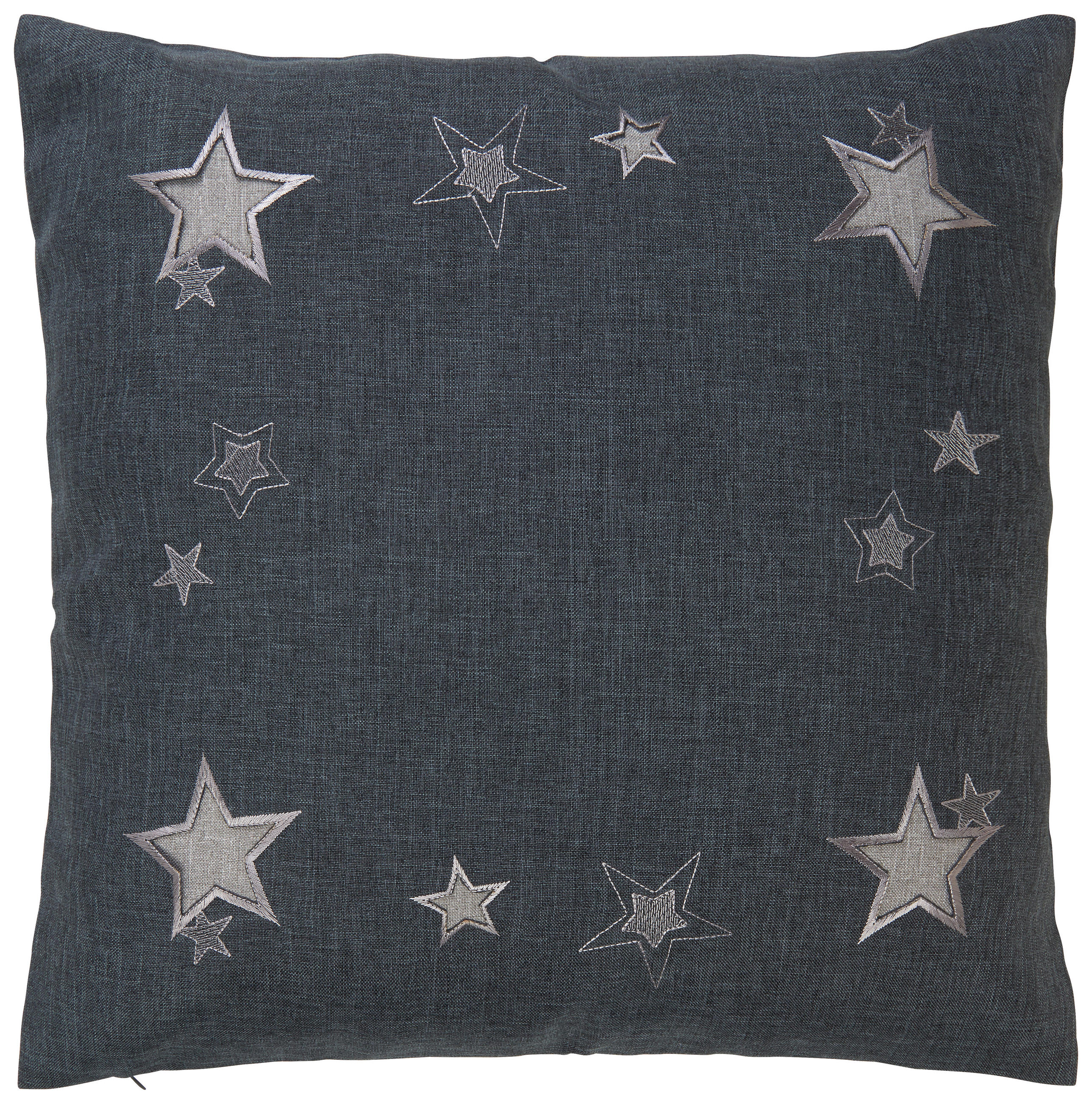 DEKORAČNÝ VANKÚŠ 50/50 cm - sivá/antracitová, Konventionell, textil (50/50cm) - X-Mas