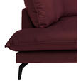 ECKSOFA Bordeaux Samt  - Bordeaux/Schwarz, Design, Textil/Metall (200/241cm) - Carryhome