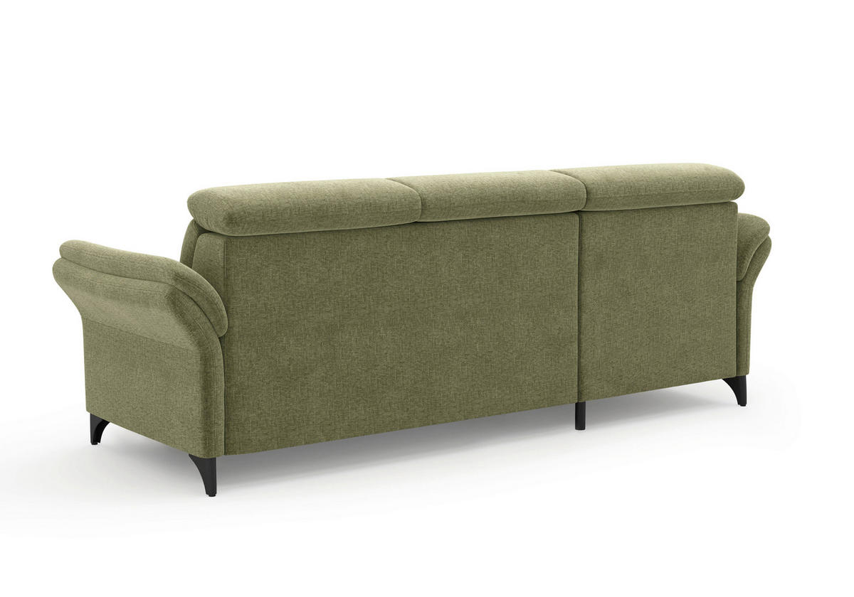ECKSOFA Flachgewebe Hellgrün  - Schwarz/Hellgrün, Konventionell, Textil/Metall (166/253cm) - Sit & More