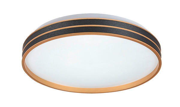 STROPNÍ LED SVÍTIDLO, 39 cm - černá/barvy zlata, Basics, kov/plast (39cm) - Rabalux