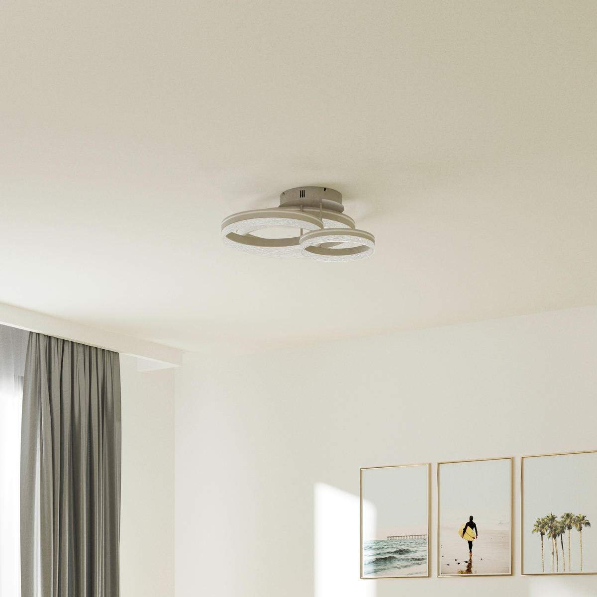 STROPNÉ LED SVIETIDLO, 72/63/22 cm - cappuccino, Design, kov/plast (72/63/22cm) - Novel