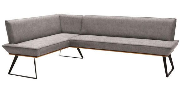 ECKBANK 183/243 cm in Schwarz, Eichefarben, Hellbraun - Hellbraun/Eichefarben, Design, Holz/Textil (183/243cm) - Voleo