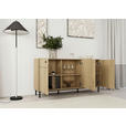 SIDEBOARD  in 160,2/81,8/37 cm  - Eichefarben/Schwarz, MODERN, Holzwerkstoff/Kunststoff (160,2/81,8/37cm) - Carryhome