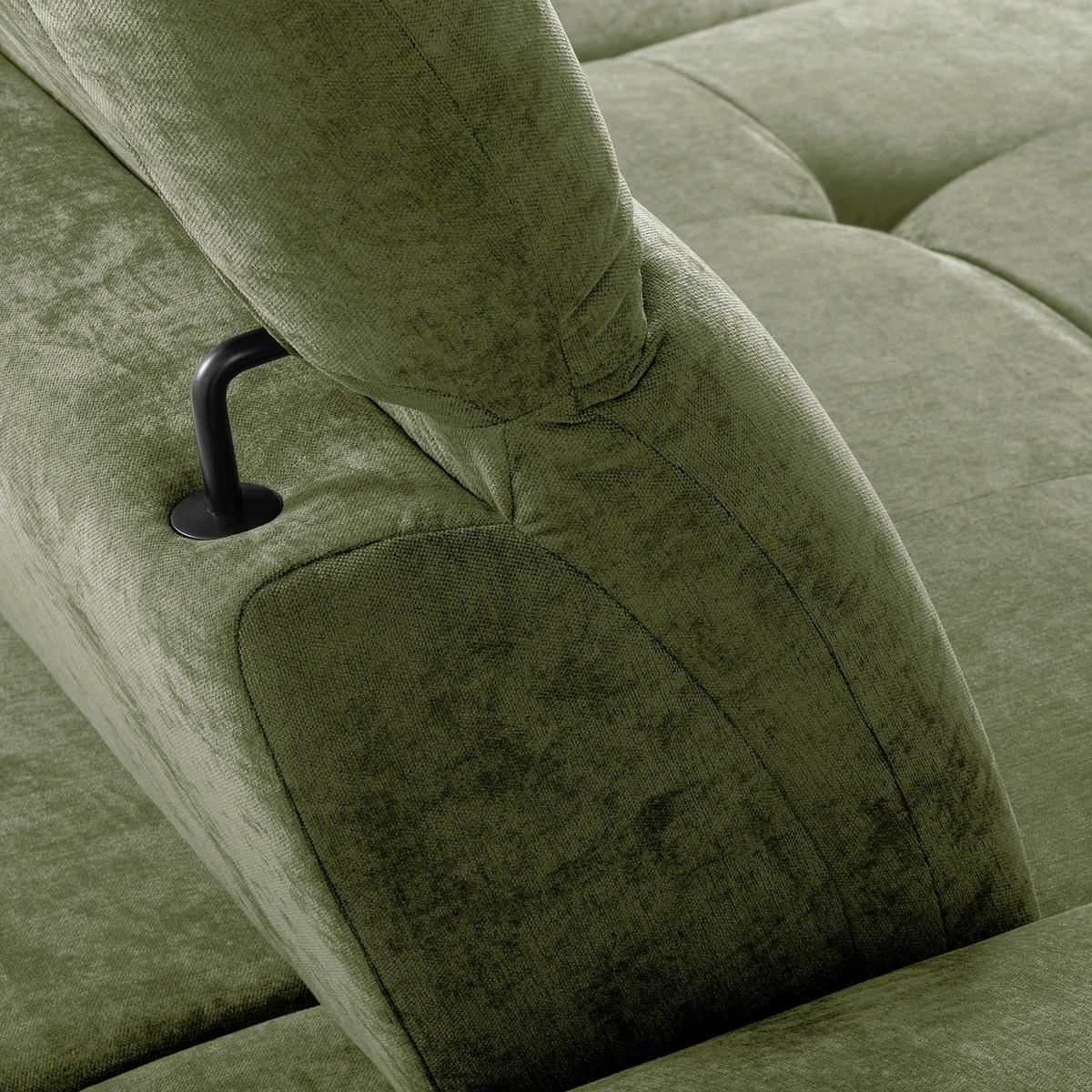 ECKSOFA  Webstoff Grün  - Schwarz/Grün, Design, Textil/Metall (195/268cm) - Livetastic