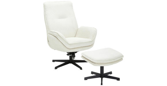 RELAXSESSELSET Cord - Creme/Schwarz, Design, Textil/Metall (75/103/85cm) - Carryhome