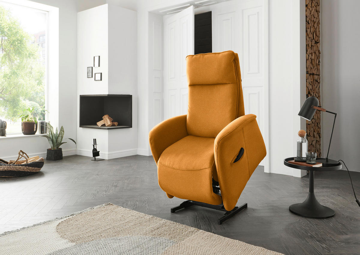 FERNSEHSESSEL in Chenille Currygelb  - Currygelb, Konventionell, Kunststoff/Textil (79-83/108/87cm) - Valdera