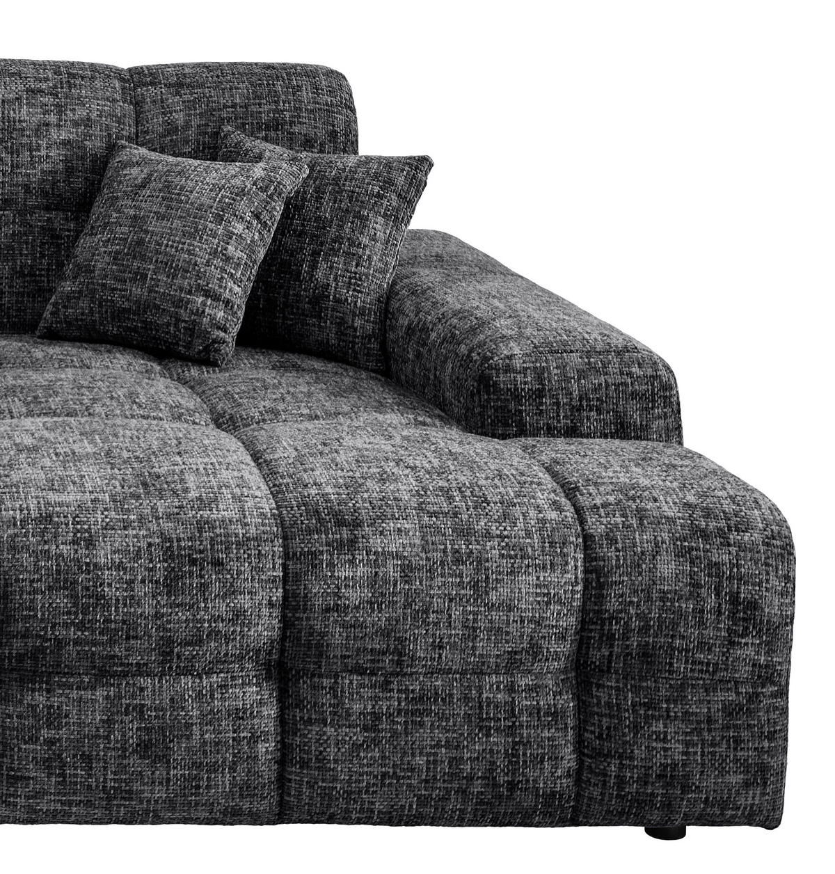 BIGSOFA in Struktur Schwarz  - Schwarz, Modern, Kunststoff/Textil (304/87/155cm) - Livetastic