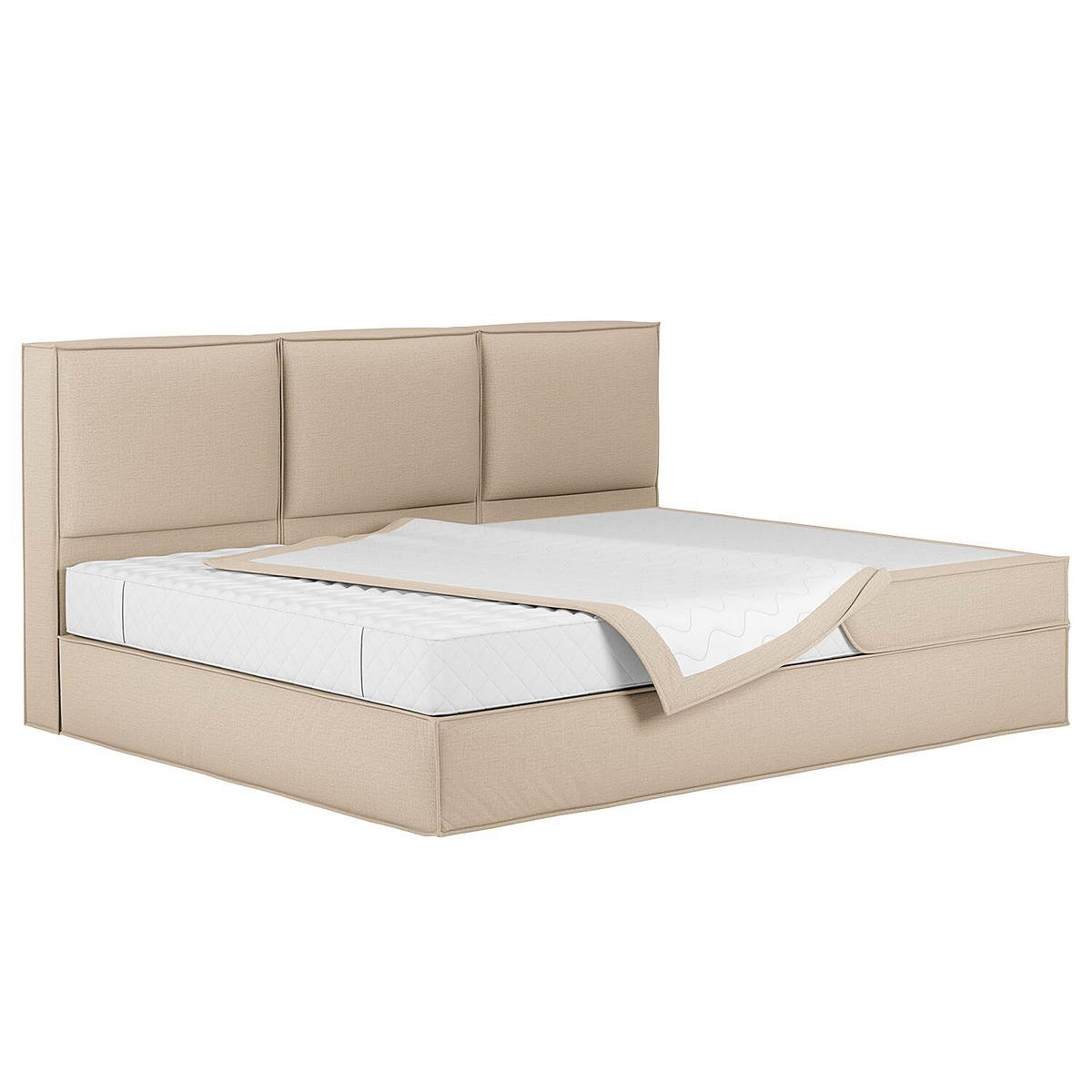 BOXSPRINGBETT 270/200 cm  in Beige  - Beige, Design, Textil (270/200cm) - home24