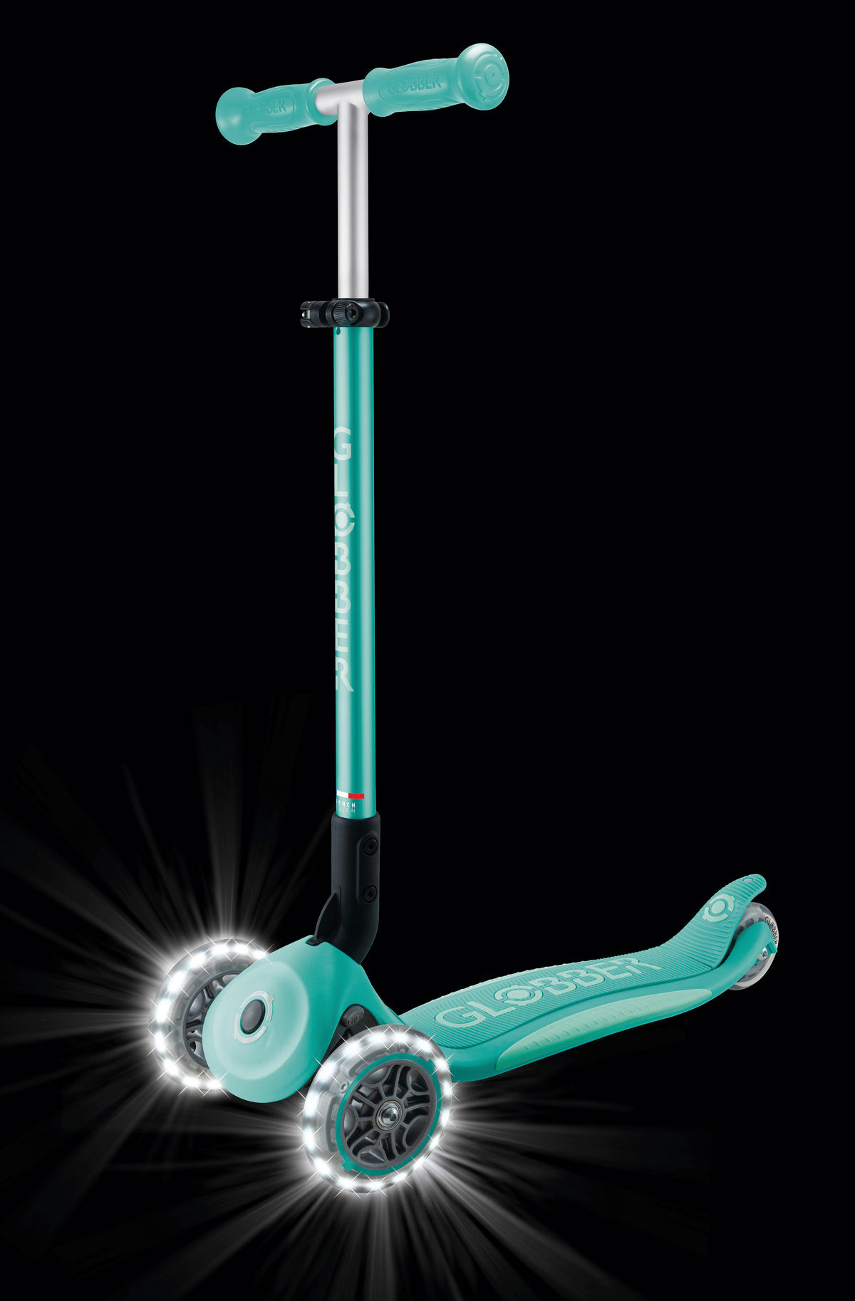 KINDERSCOOTER ELITE LIGHTS  - Mintgrün, Basics, Kunststoff (57.5/28/82.5cm) - GLOBBER