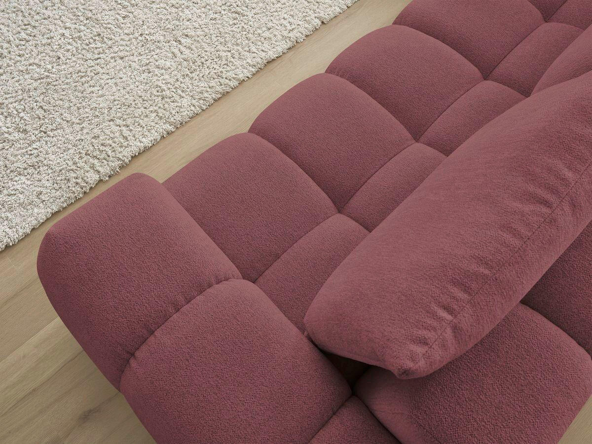 ECKSOFA Ottomane links  EVEREST Rot Flachgewebe  - Rot/Schwarz, MODERN, Kunststoff/Textil (210/352cm) - Livetastic