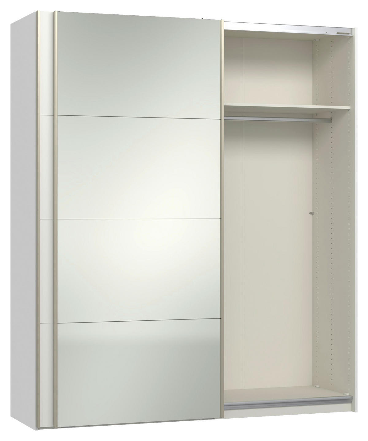 SCHWEBETÜRENSCHRANK 203/236/65 cm 2-türig Weiß  - Edelstahlfarben/Weiß, Design, Glas/Holzwerkstoff (203/236/65cm) - Jutzler
