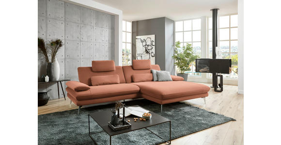 ECKSOFA Orange Webstoff  - Schwarz/Orange, Design, Textil/Metall (284/184cm) - Dieter Knoll