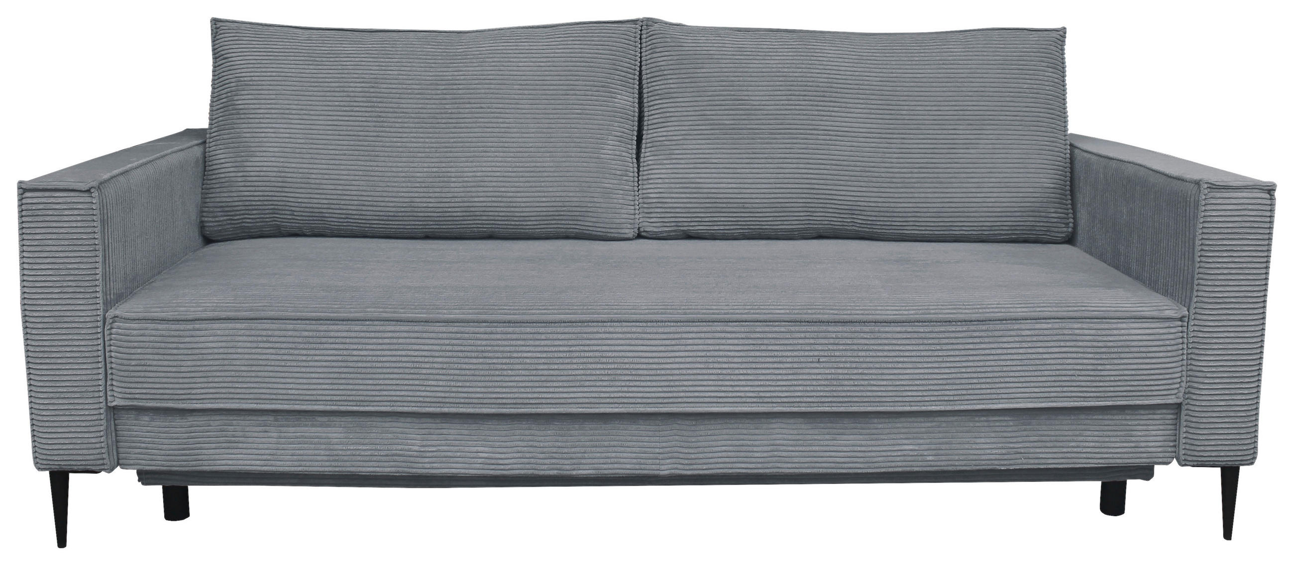 SCHLAFSOFA Cord Dunkelgrau  - Dunkelgrau/Schwarz, KONVENTIONELL, Textil/Metall (222/93/98cm) - Carryhome