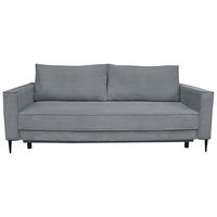 SCHLAFSOFA  mit Liegefunktion, Rücken echt, haustierfreundlicher Bezug Cord Dunkelgrau  - Dunkelgrau/Schwarz, KONVENTIONELL, Textil/Metall (222/93/98cm) - Carryhome