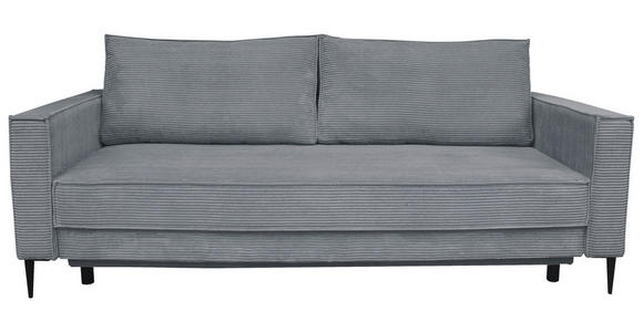 SCHLAFSOFA Cord Dunkelgrau - Dunkelgrau/Schwarz, KONVENTIONELL, Textil/Metall (222/93/98cm) - Carryhome