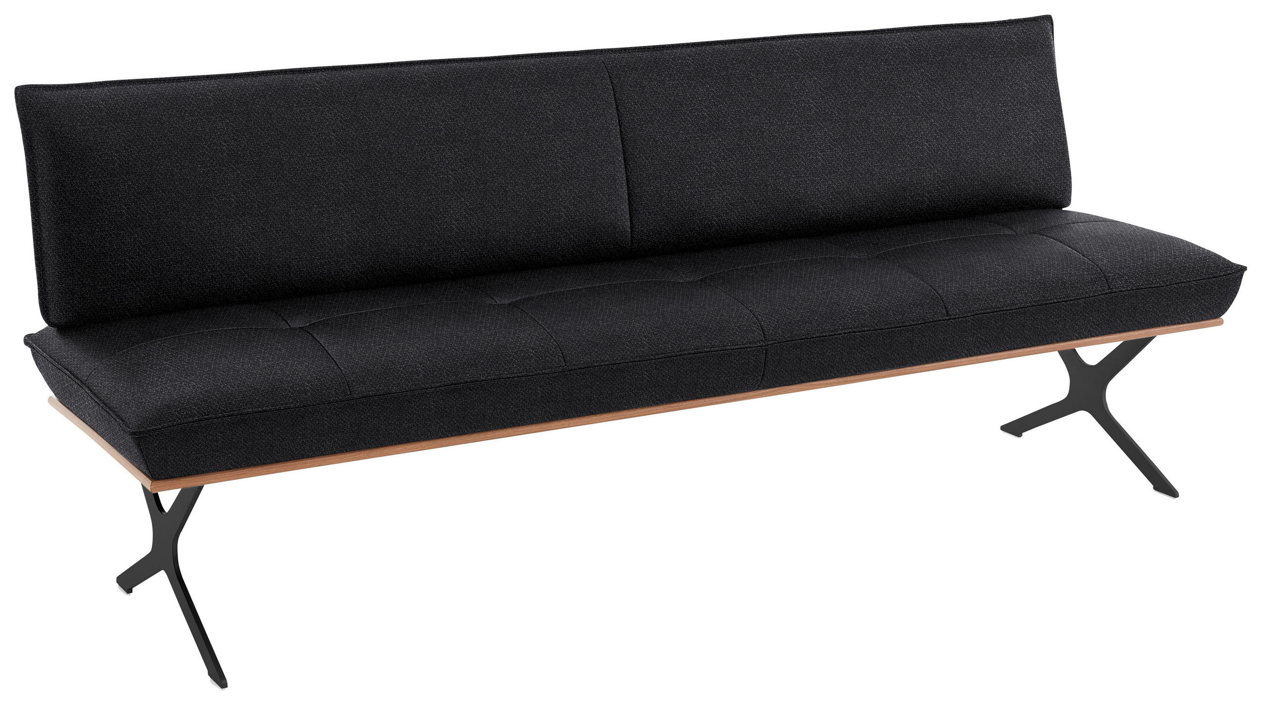 SITZBANK in Holz, Textil Schwarz, Nussbaumfarben  - Nussbaumfarben/Schwarz, Design, Holz/Textil (214/88/66cm) - Koinor