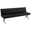 SITZBANK 214/88/66 cm  in Schwarz, Nussbaumfarben  - Nussbaumfarben/Schwarz, Design, Holz/Textil (214/88/66cm) - Koinor