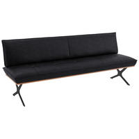 SITZBANK in Holz, Textil Schwarz, Nussbaumfarben  - Nussbaumfarben/Schwarz, Design, Holz/Textil (194/88/66cm) - Koinor