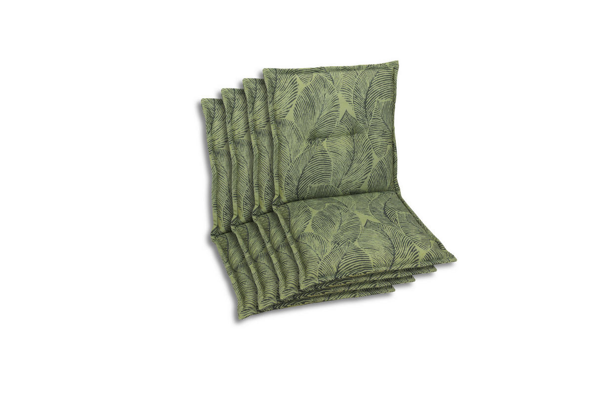 SESSELAUFLAGENSET in Grün Blätter  - Grün, Basics, Textil (50/7/100cm)