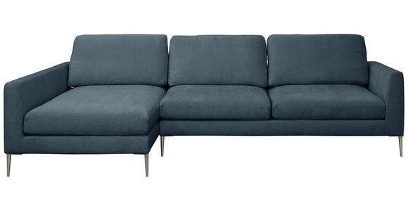 ECKSOFA Dunkelgrau Chenille Rückenkissen, Rücken echt  - Dunkelgrau/Silberfarben, KONVENTIONELL, Textil/Metall (143/284cm) - Carryhome