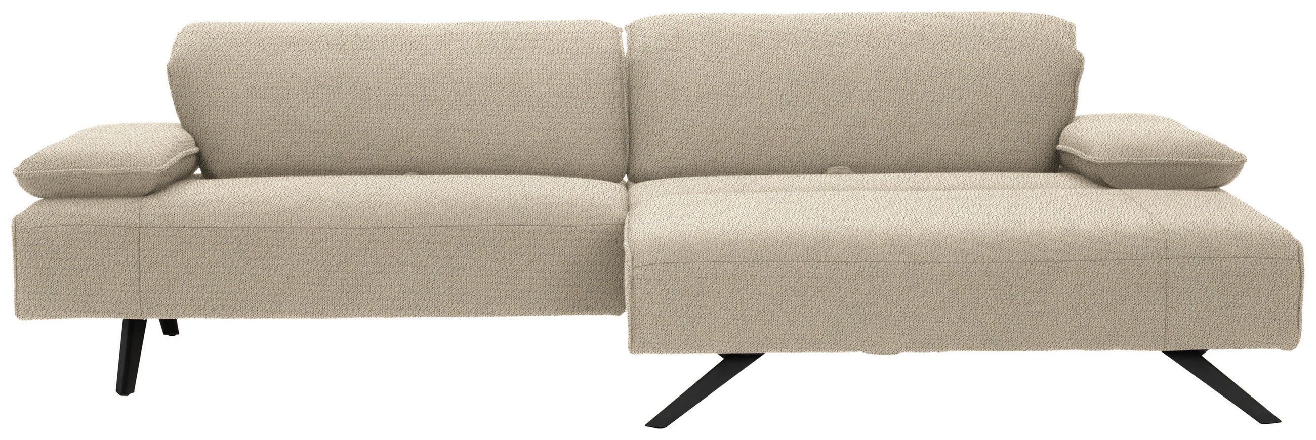 ECKSOFA in Flachgewebe Beige  - Anthrazit/Beige, Design, Textil/Metall (280/165cm) - Johann Jakob