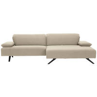 ECKSOFA in Flachgewebe Beige  - Anthrazit/Beige, Design, Textil/Metall (280/165cm) - Johann Jakob