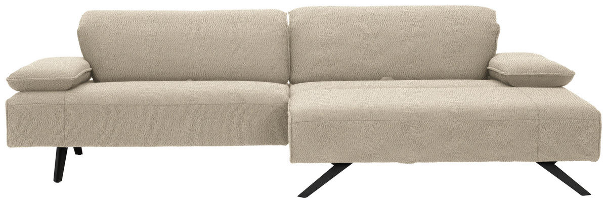 ECKSOFA in Flachgewebe Beige  - Anthrazit/Beige, Design, Textil/Metall (280/165cm) - Johann Jakob