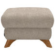 HOCKER Bouclé Beige - Eichefarben/Beige, MODERN, Holz/Textil (65/47/65cm) - Valnatura