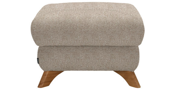 HOCKER Bouclé Beige - Eichefarben/Beige, MODERN, Holz/Textil (65/47/65cm) - Valnatura