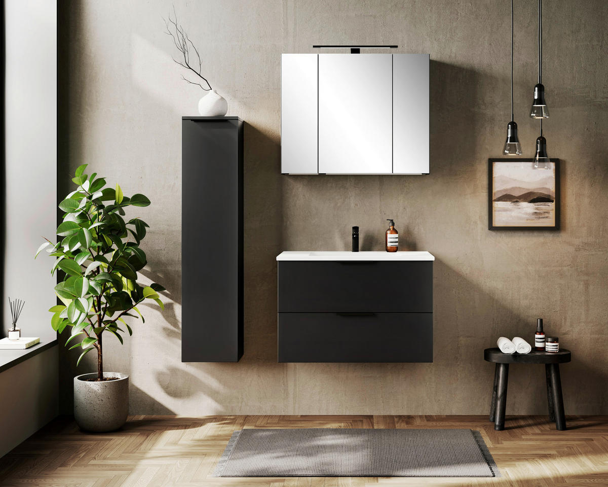 MIDISCHRANK 30/130/35 cm  - Schwarz, Modern, Holzwerkstoff/Kunststoff (30/130/35cm) - Held