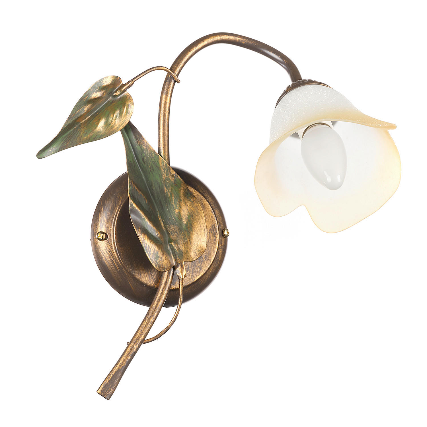 WANDLEUCHTE 30/35 cm   - Bronzefarben/Olivgrün, Natur, Glas/Metall (30/35cm)