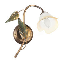 WANDLEUCHTE 30/35 cm   - Bronzefarben/Olivgrün, ROMANTIK / LANDHAUS, Glas/Metall (30/35cm)