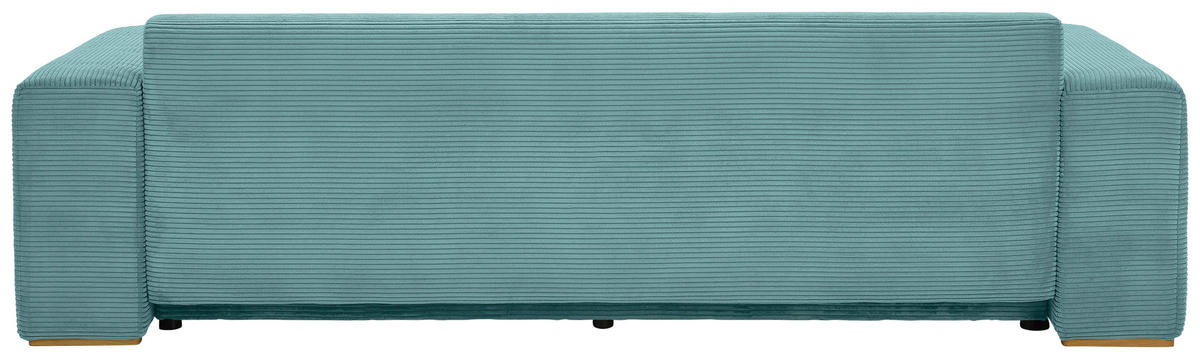 SCHLAFSOFA Cord Mintgrün  - Buchefarben/Schwarz, KONVENTIONELL, Holz/Kunststoff (255/86/123cm) - Livetastic