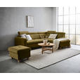 ECKSOFA in Samt Olivgrün  - Olivgrün, Design, Holz/Textil (261/206cm) - Venda
