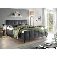 ČALOUNĚNÁ POSTEL, 180/200 cm, antracitová - černá/antracitová, Basics, dřevo/kompozitní dřevo (180/200cm) - MID.YOU