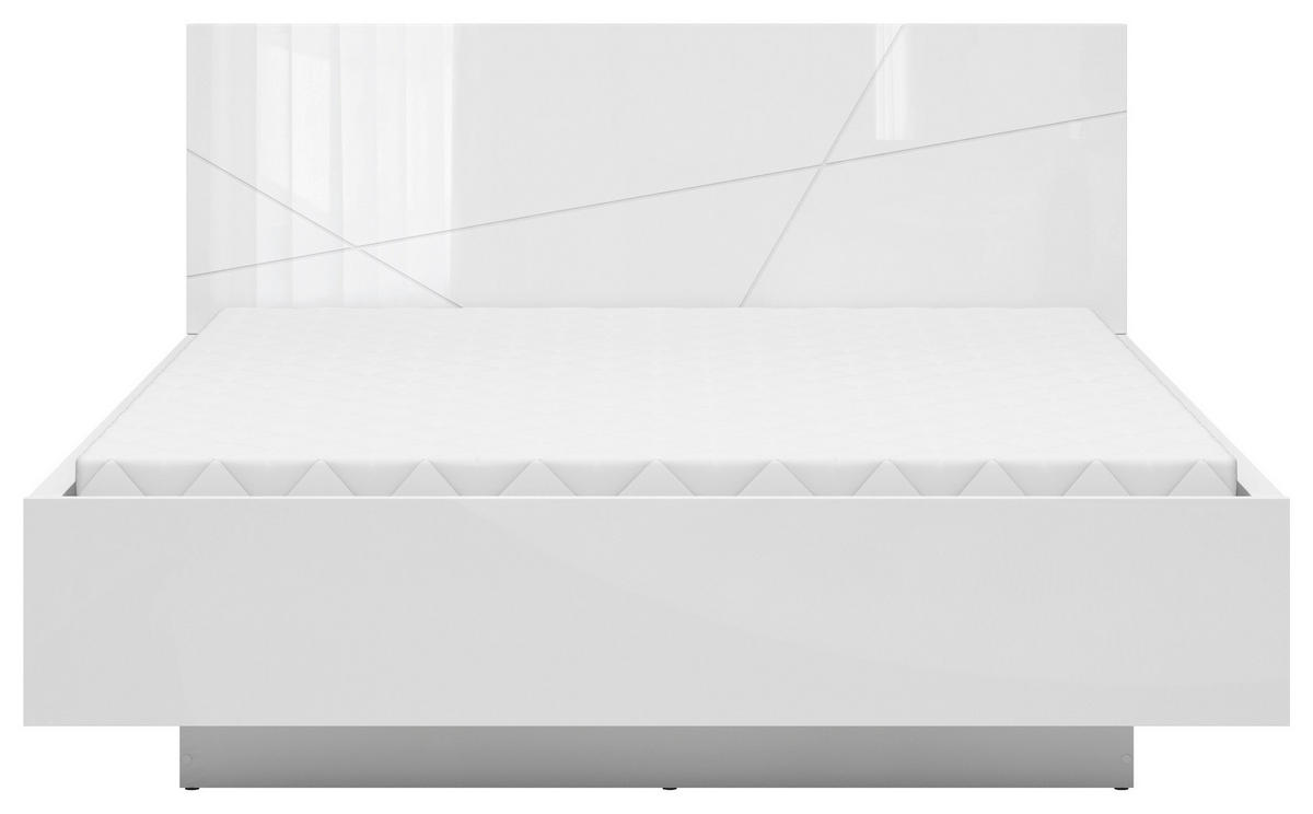 BETT  in Weiß Hochglanz  - Weiß Hochglanz, MODERN (160/200cm) - MID.YOU