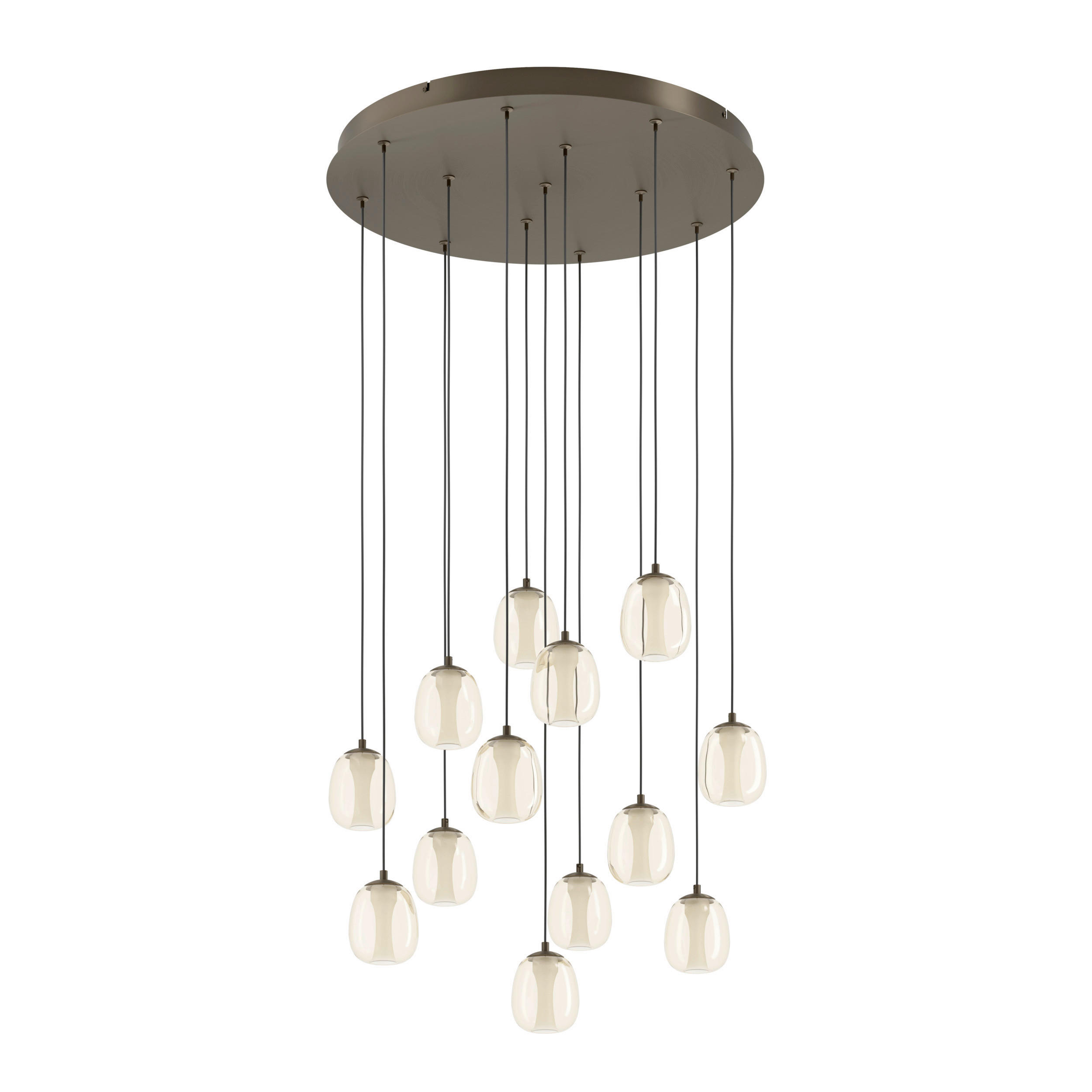 LED-HÄNGELEUCHTE 58/200 cm  - Braun/Bronzefarben, Design, Glas/Metall (58/200cm) - Eglo