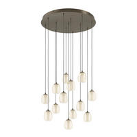 LED-HÄNGELEUCHTE 58/200 cm  - Braun/Bronzefarben, Design, Glas/Metall (58/200cm) - Eglo