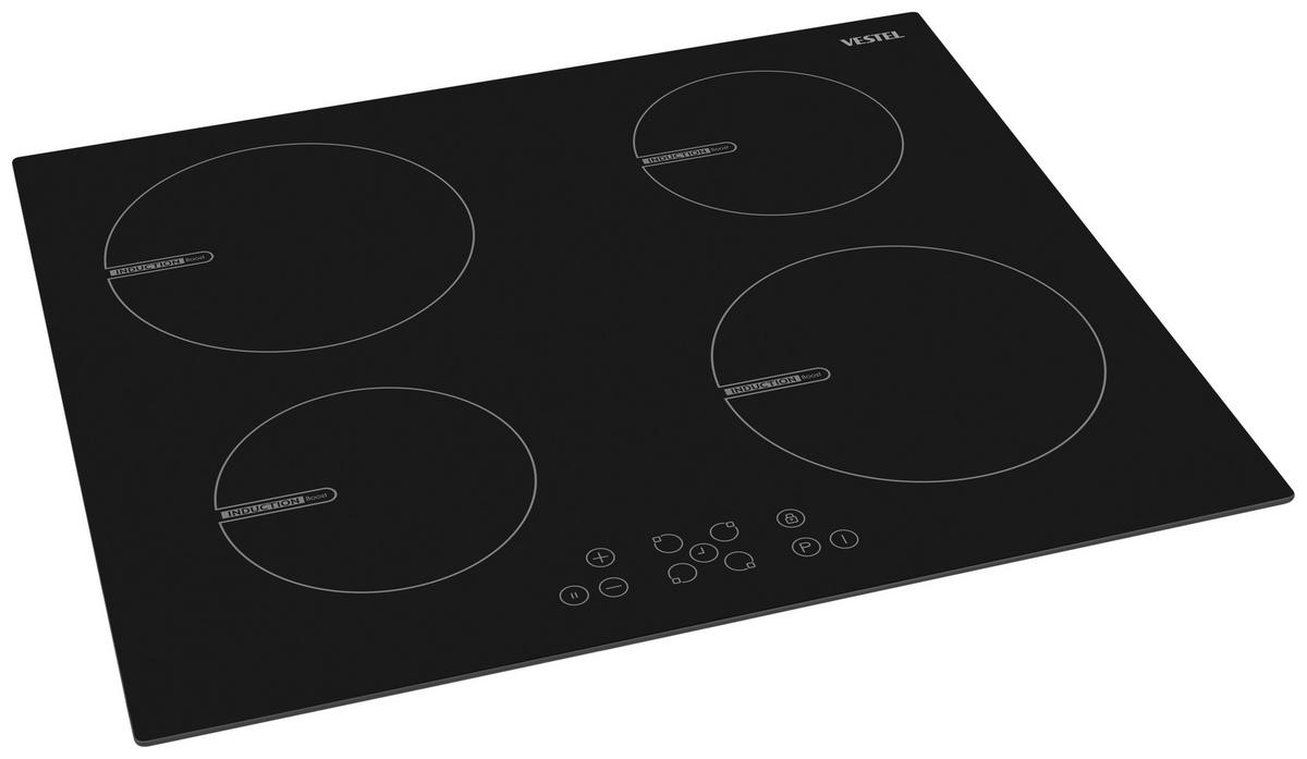 INDUKTIONSKOCHFELD VIA60  - Schwarz, Basics, Glas/Metall (59/5,6/52cm) - Vestel