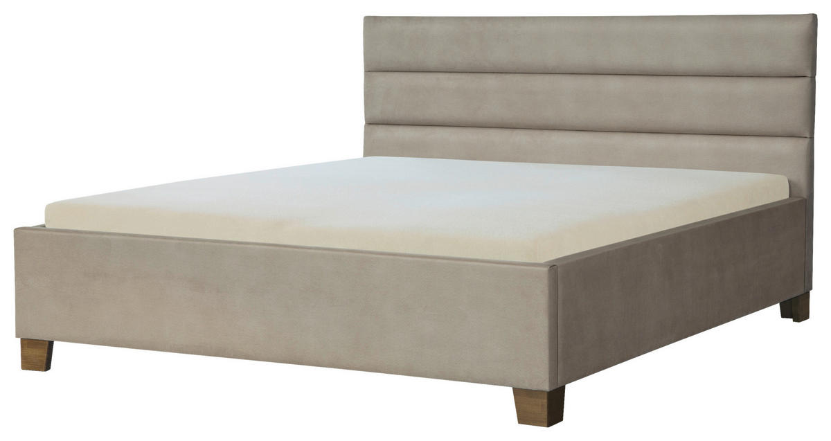 ČALÚNENÁ POSTEĽ, 180/200 cm, zlatohnedá - zlatohnedá/farba brezy, Basics, drevo/textil (180/200cm) - Cantus