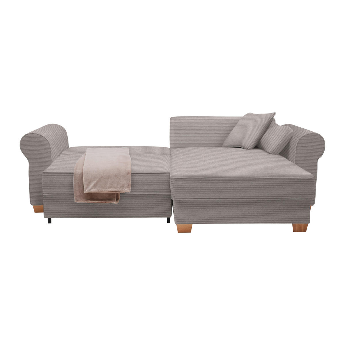 HÖRNSOFFA i taupe  - taupe, Modern, trämaterial/trä (255/185cm) - MID.YOU