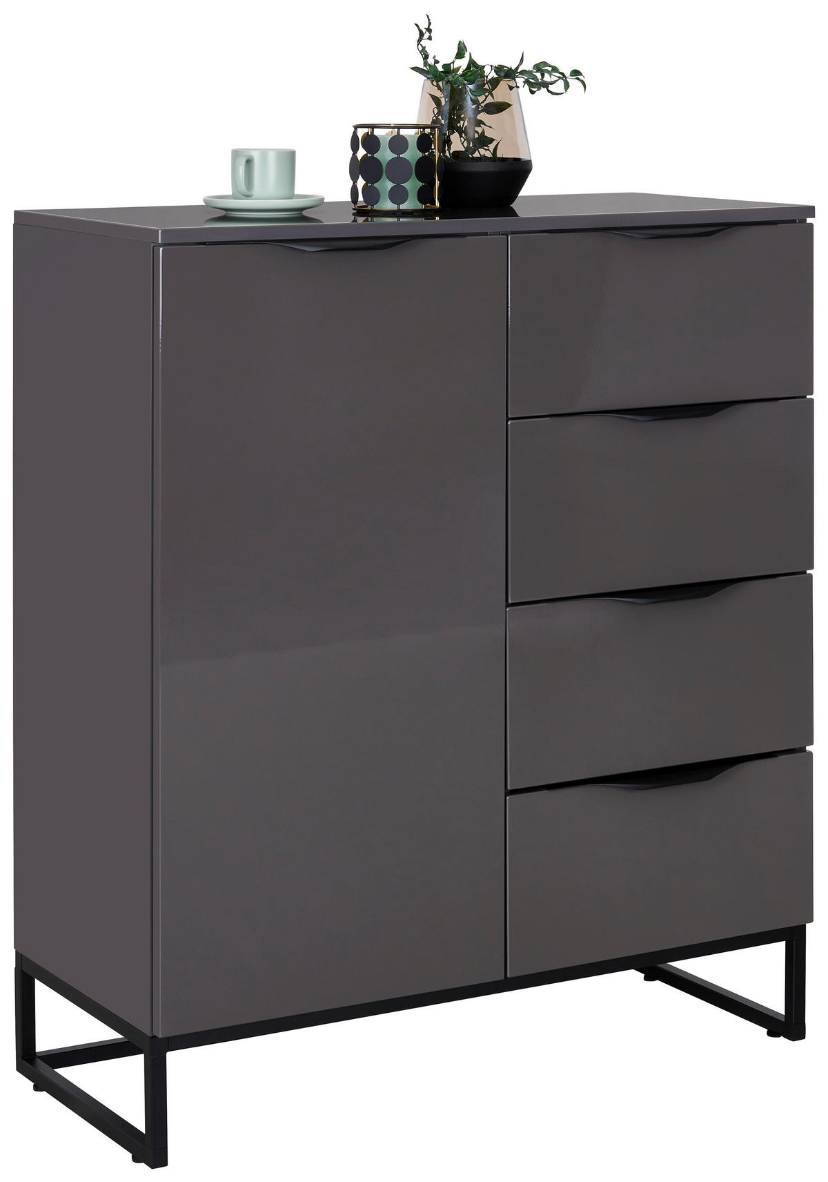 ETAJERĂ  46/90/40 cm antracit  - antracit/negru, Konventionell, plastic/material pe bază de lemn (46/90/40cm) - Hom`in