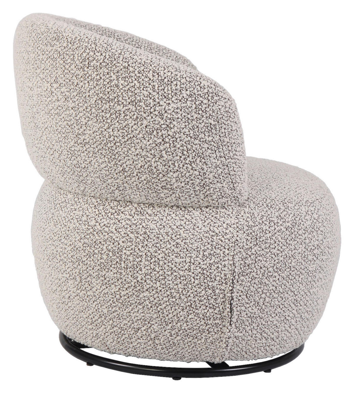 SESSEL in Bouclé Schwarz, Beige  - Beige/Schwarz, Design, Textil/Metall (73,5/72,5/71,5cm) - Xora