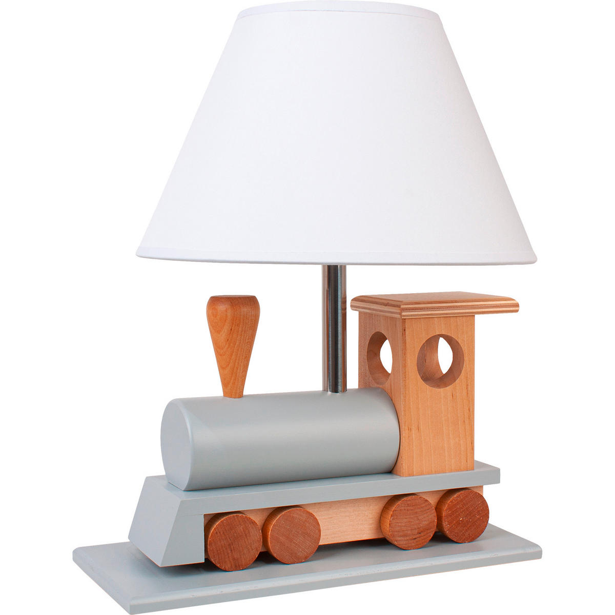KINDERTISCHLEUCHTE 32/14/27 cm   - Naturfarben/Grau, Basics, Holz (32/14/27cm)