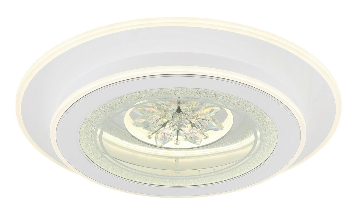 LED-DECKENLEUCHTE  46/6,5 cm    - Klar/Chromfarben, Konventionell, Kunststoff/Metall (46/6,5cm) - Globo