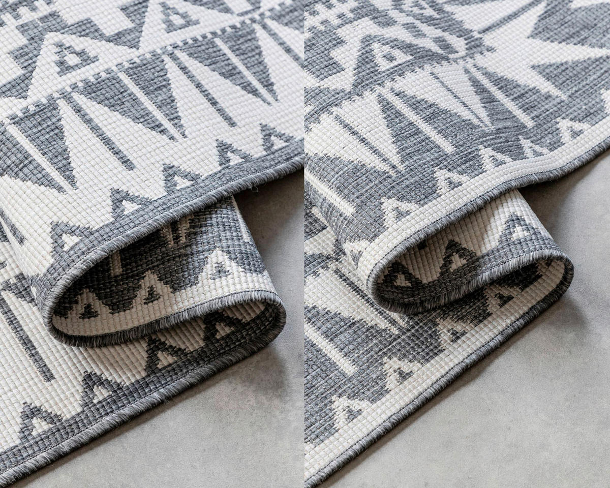 OUTDOORTEPPICH 80/150 cm Gemini Silberfarben, Weiß  - Silberfarben/Weiß, Design, Kunststoff/Textil (80/150cm) - Elle Decoration