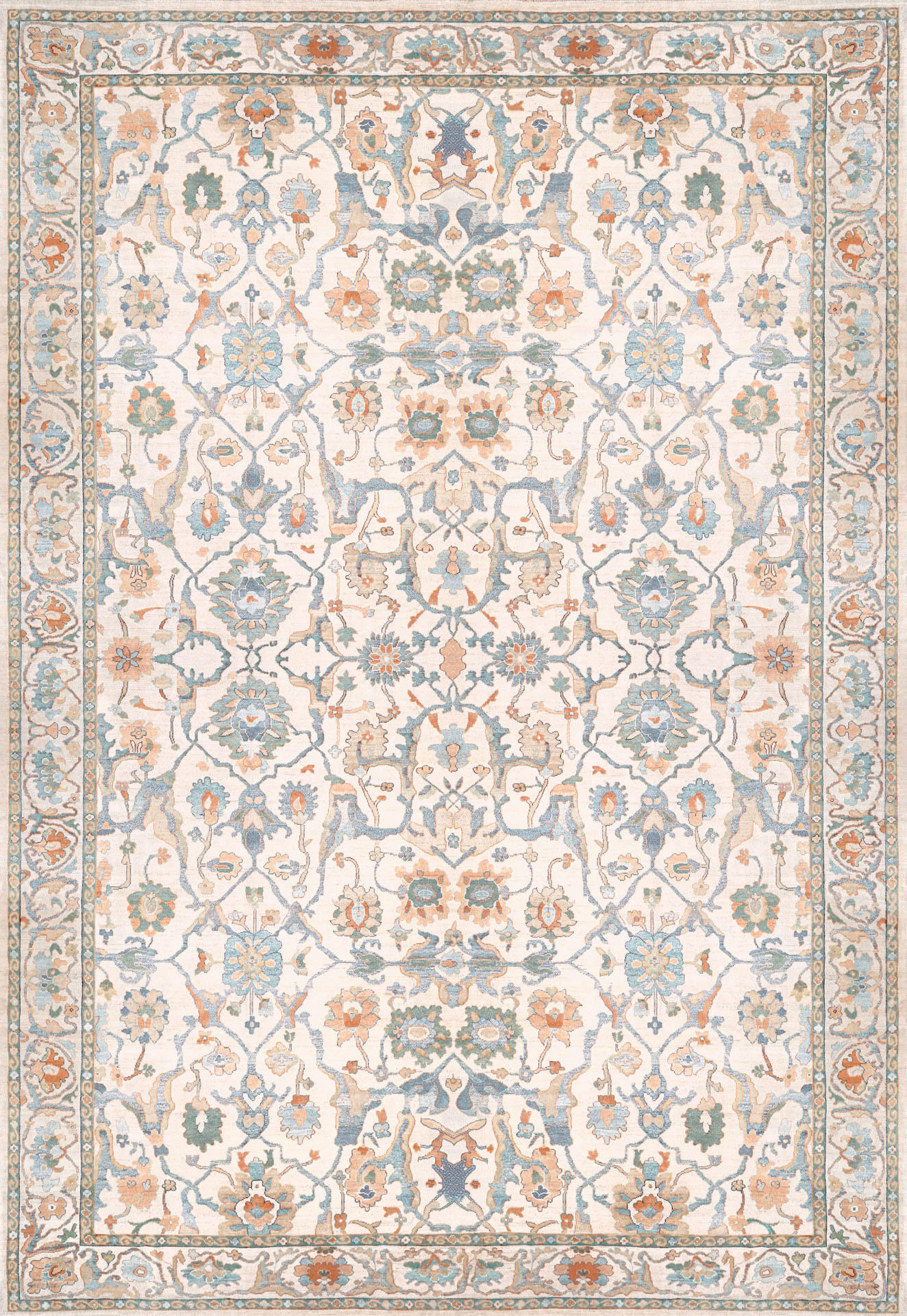 VINTAGE-TEPPICH Living Zaveran 200/290 cm  in Terracotta, Perlmutt, Graublau  - Graublau/Perlmutt, LIFESTYLE, Kunststoff/Textil (200/290cm) - Lindorug