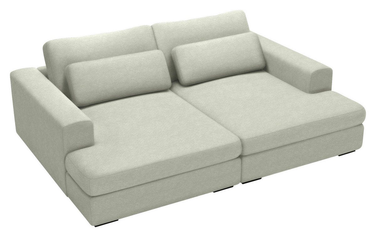 BIGSOFA in Chenille Greige  - Greige/Schwarz, Design, Textil (223/80/158cm) - Lomoco