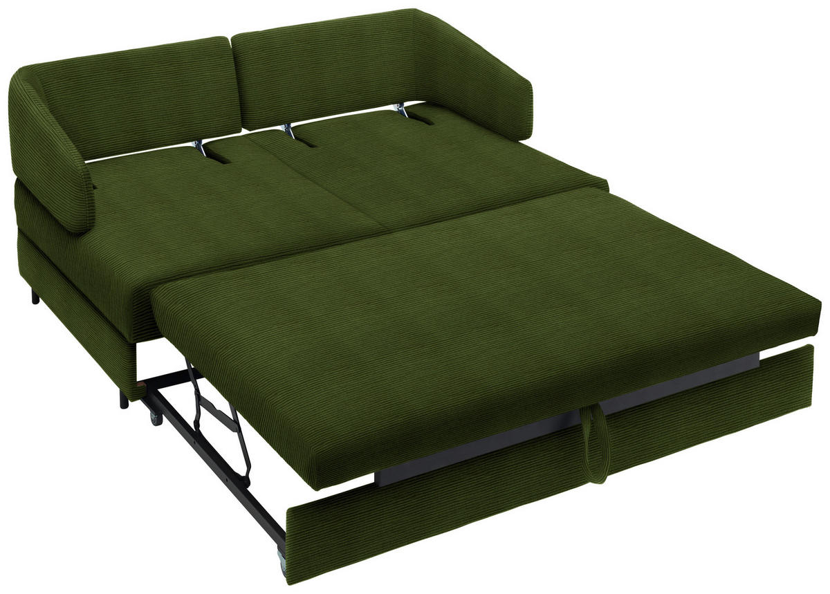 SCHLAFSOFA in Flachgewebe Grün  - Schwarz/Grün, Design, Textil/Metall (172/76-89/112-120cm) - Bali